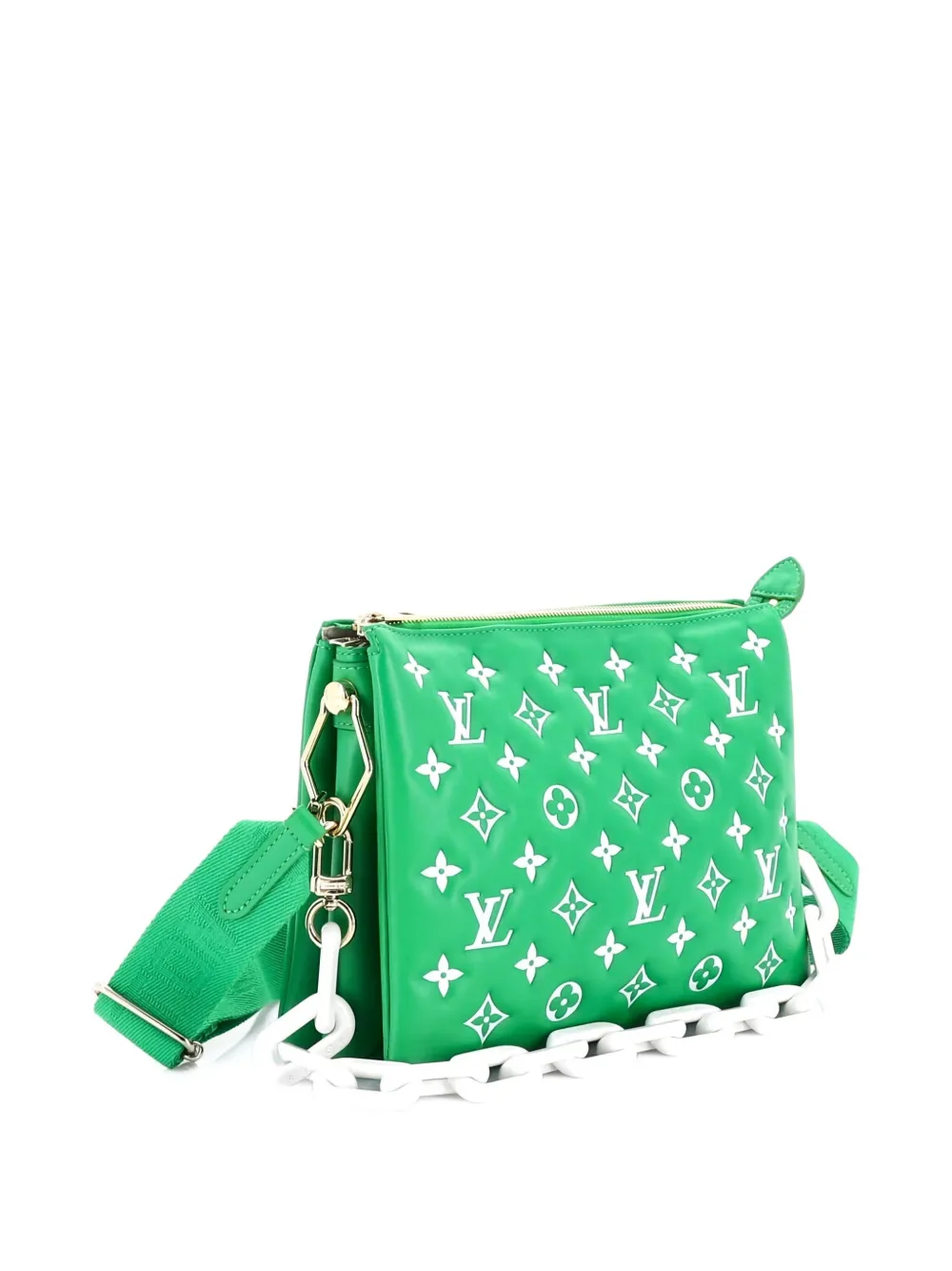 Pre-owned Louis Vuitton Coussin Bag Monogram Embossed Lambskin Pm Crossbody Bag In Green
