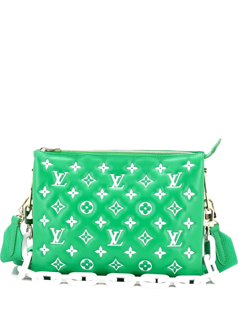 Pre-owned Louis Vuitton Coussin Bag Monogram Embossed Lambskin Pm Crossbody Bag In Green
