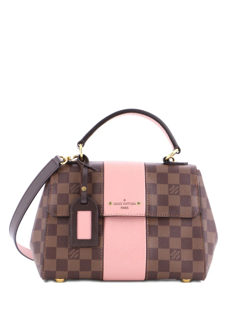 Louis Vuitton Pre-Owned Bond Street Handbag Damier with Leather BB Louis Vuitton Pre-Owned Bond Street Handbag Damier with Leather BB