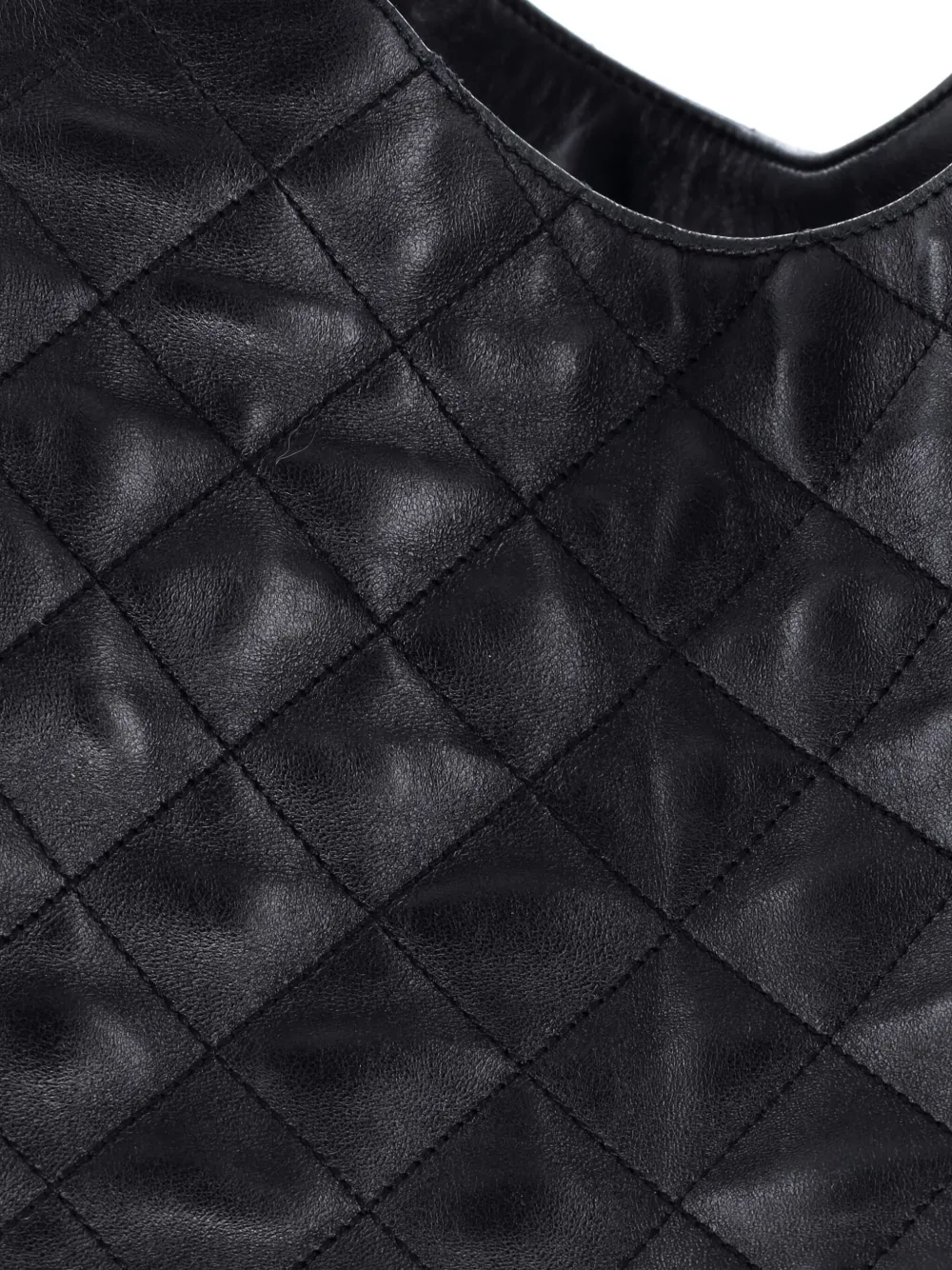 Pre-owned Saint Laurent Icare Shopping Quilted Leather Maxi Tote Bag In Black