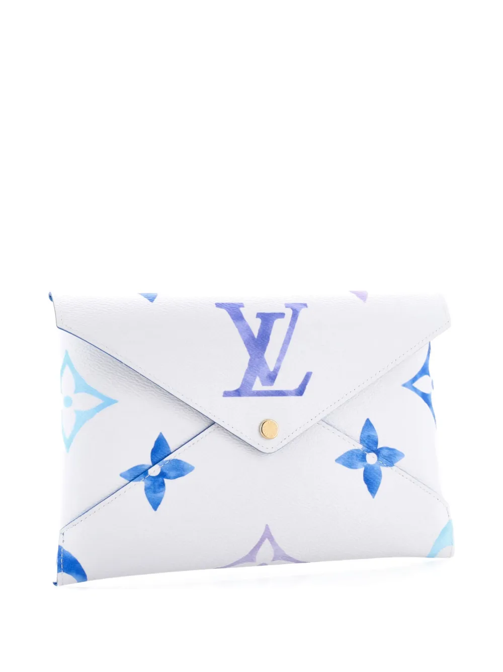 Pre-owned Louis Vuitton Kirigami Pochette Set By The Pool Monogram Watercolor Giant Clutch Bag In White