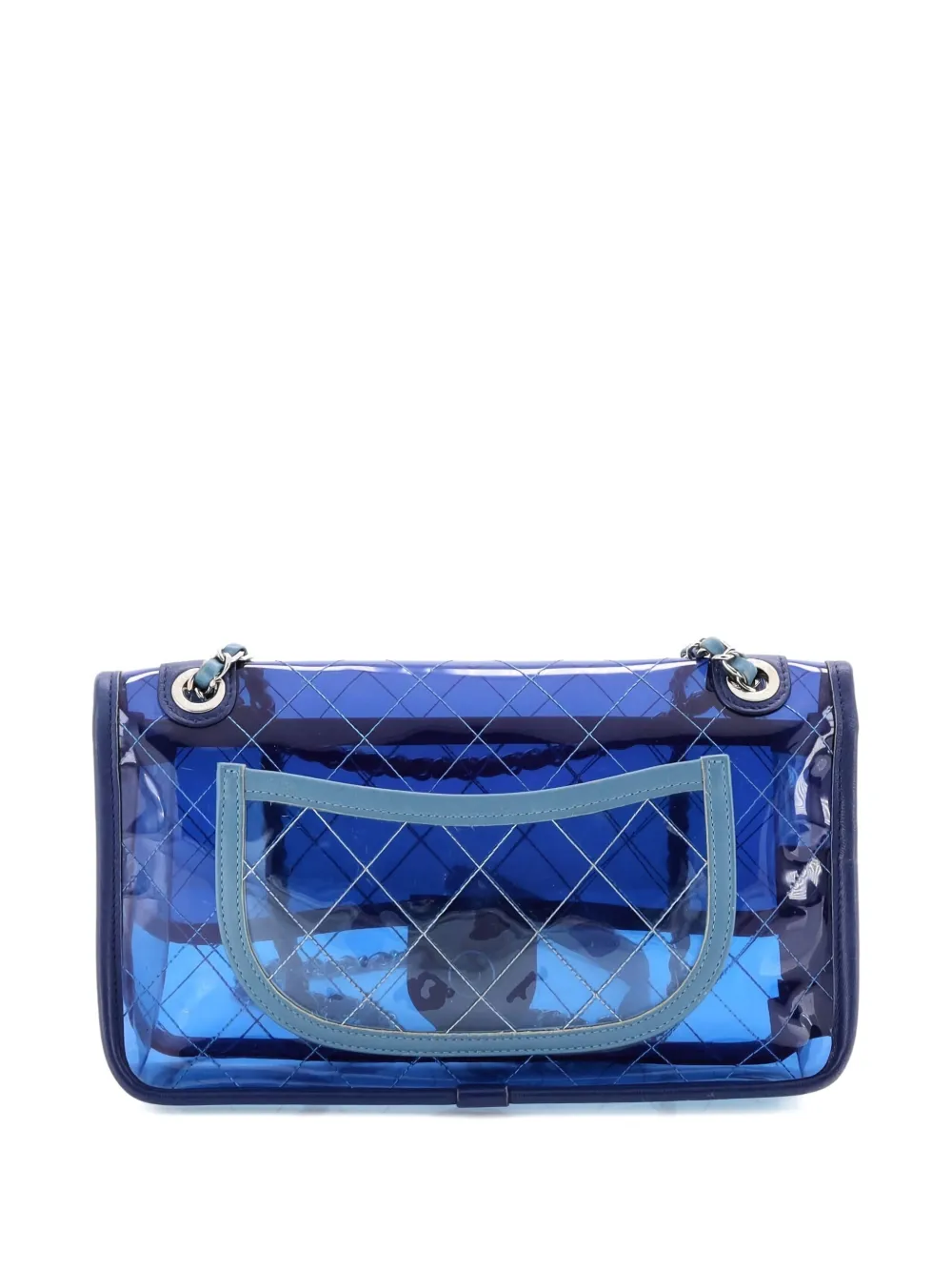 CHANEL Pre-owned Coco Splash Flap Bag Quilted Pvc With Lambskin Medium Shoulder Bag In Blue