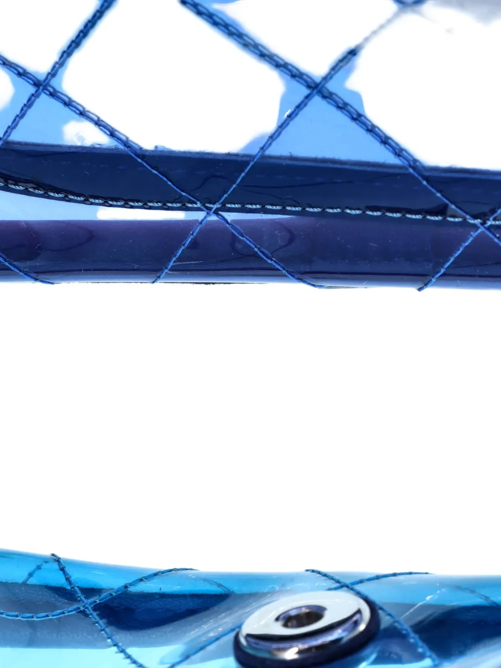 CHANEL Pre-owned Coco Splash Flap Bag Quilted Pvc With Lambskin Medium Shoulder Bag In Blue