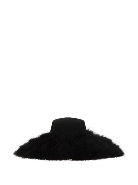 Stephen Jones feathers wool hat