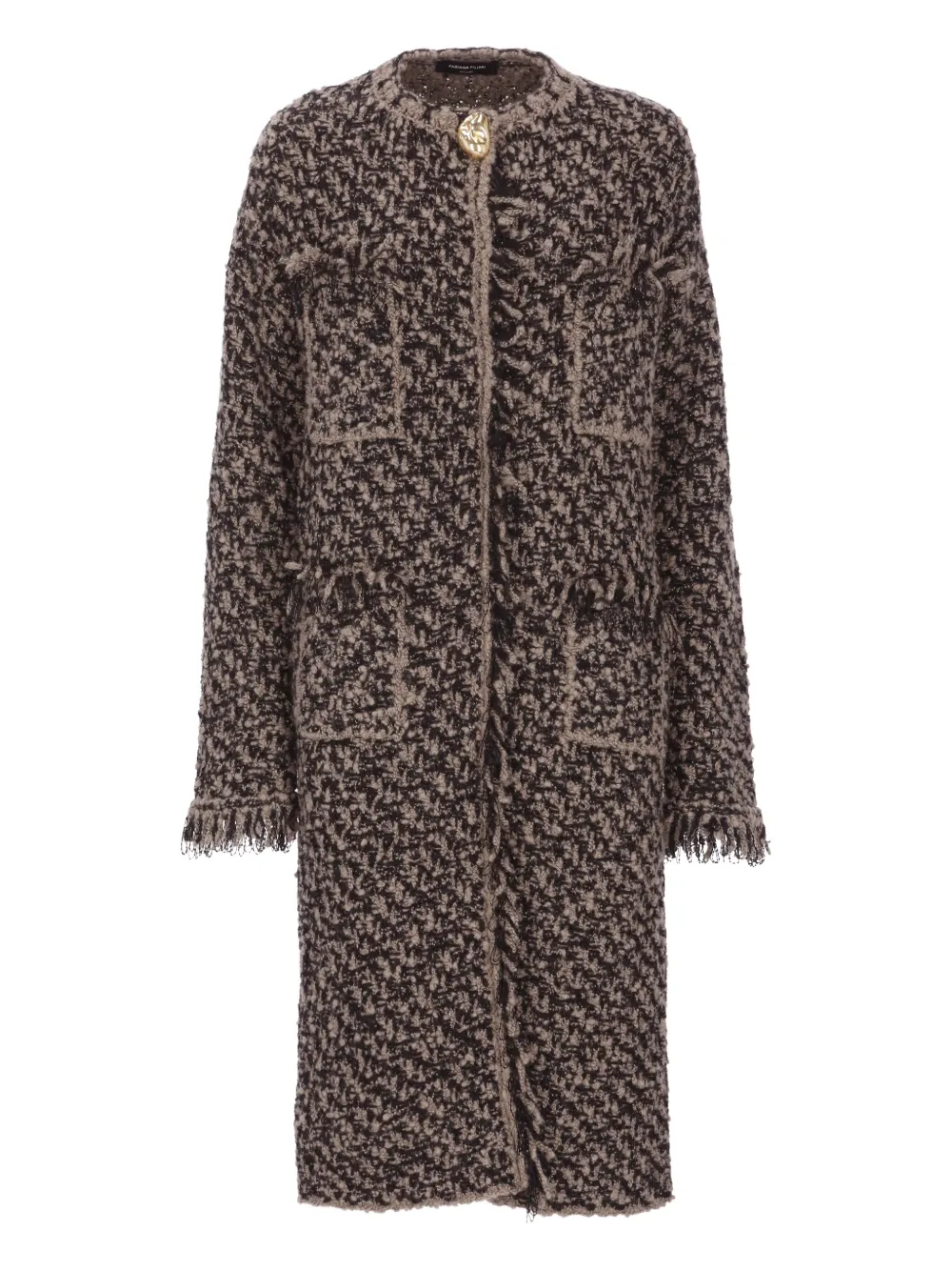 Fabiana Filippi fringed-hem coat - Schwarz