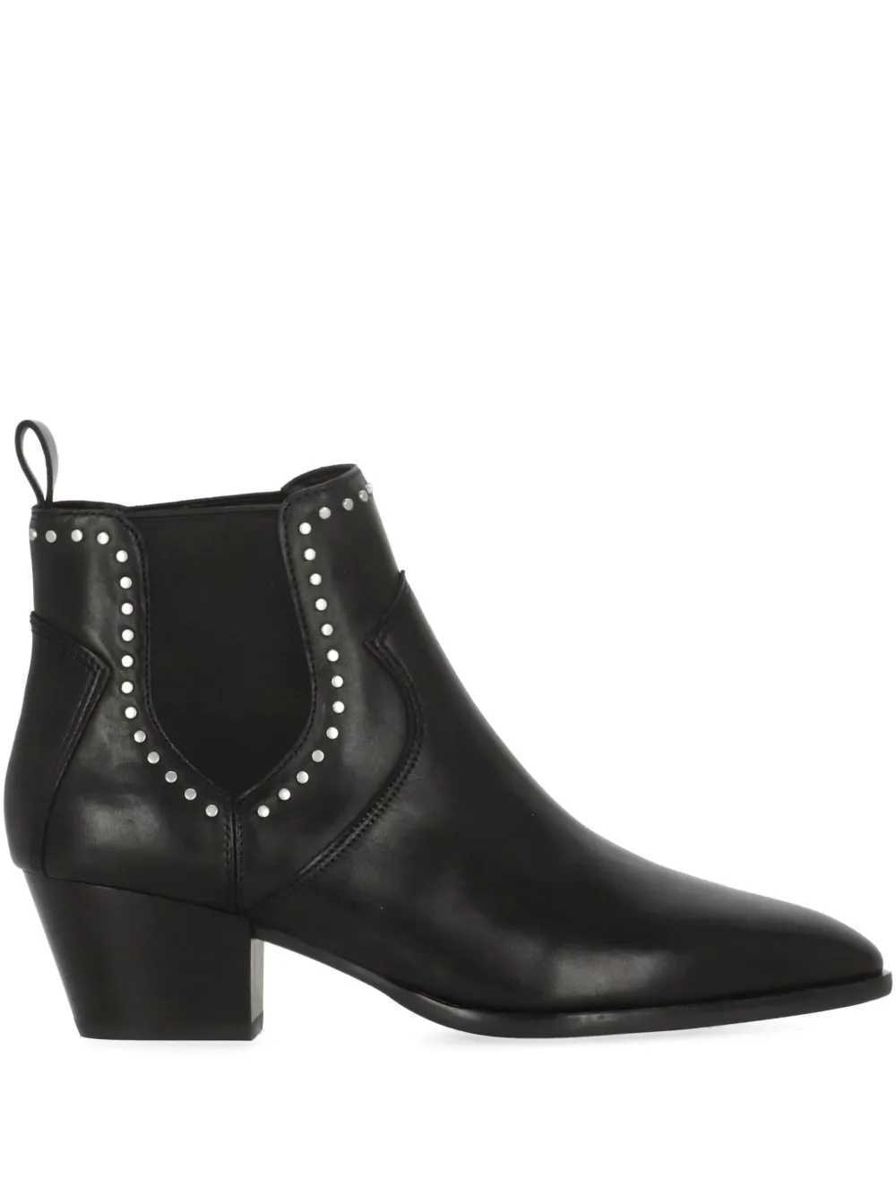Ash Funk Studded Leather Boots In Black