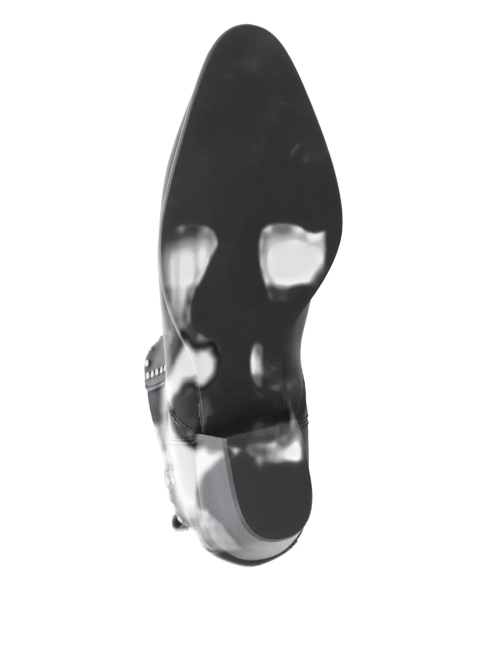 Ash Funk Studded Leather Boots In Black