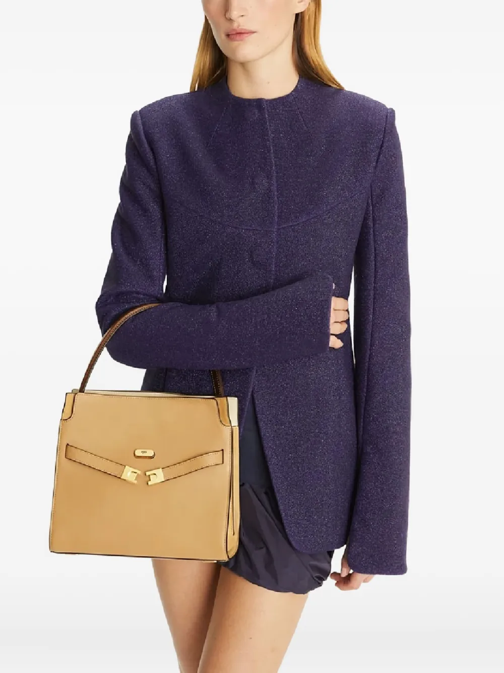  Tory Burch Small Lee Radziwill Tote Bag - Brown 