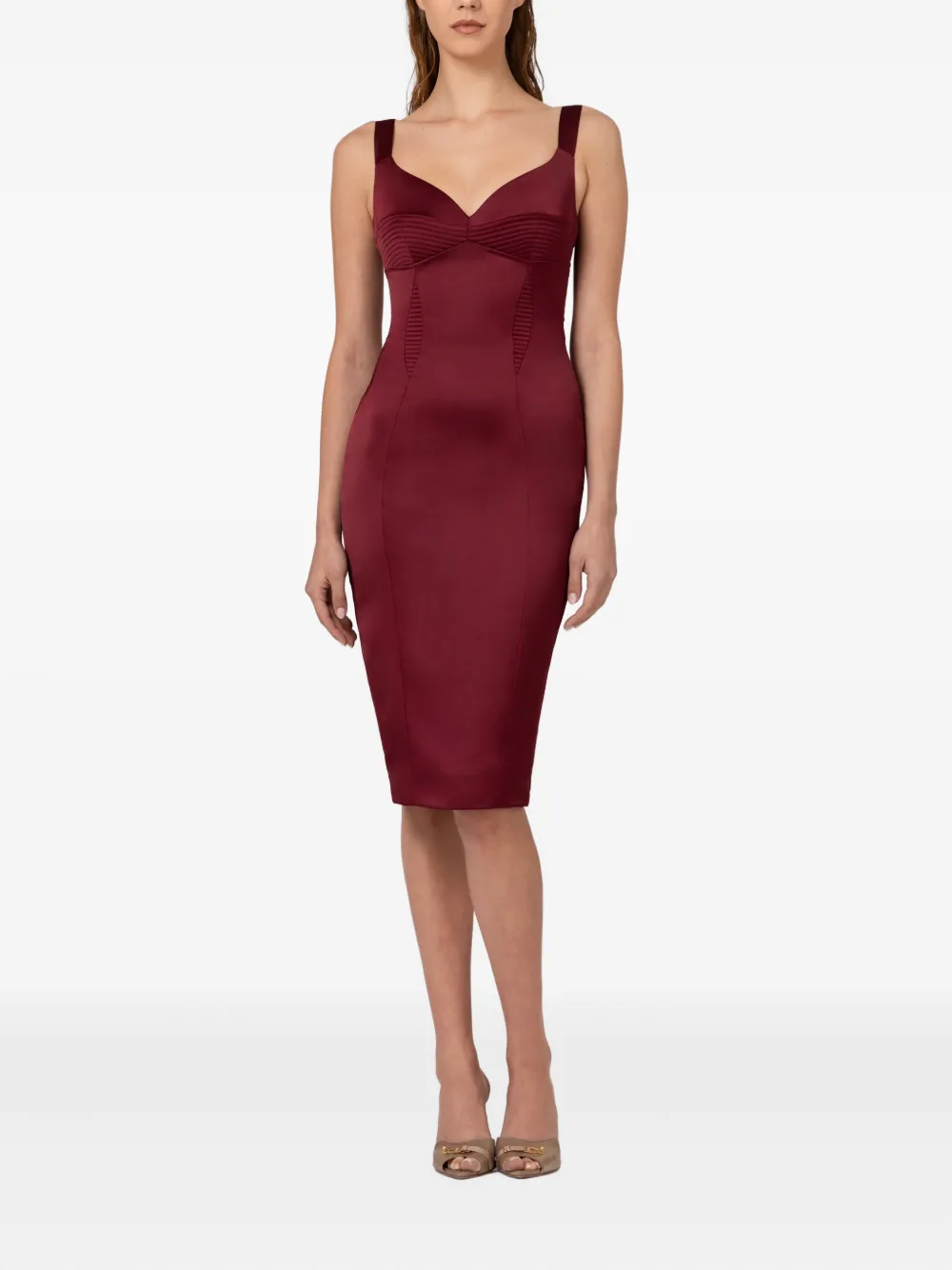 Murmur Haze sweetheart strap dress - Rood