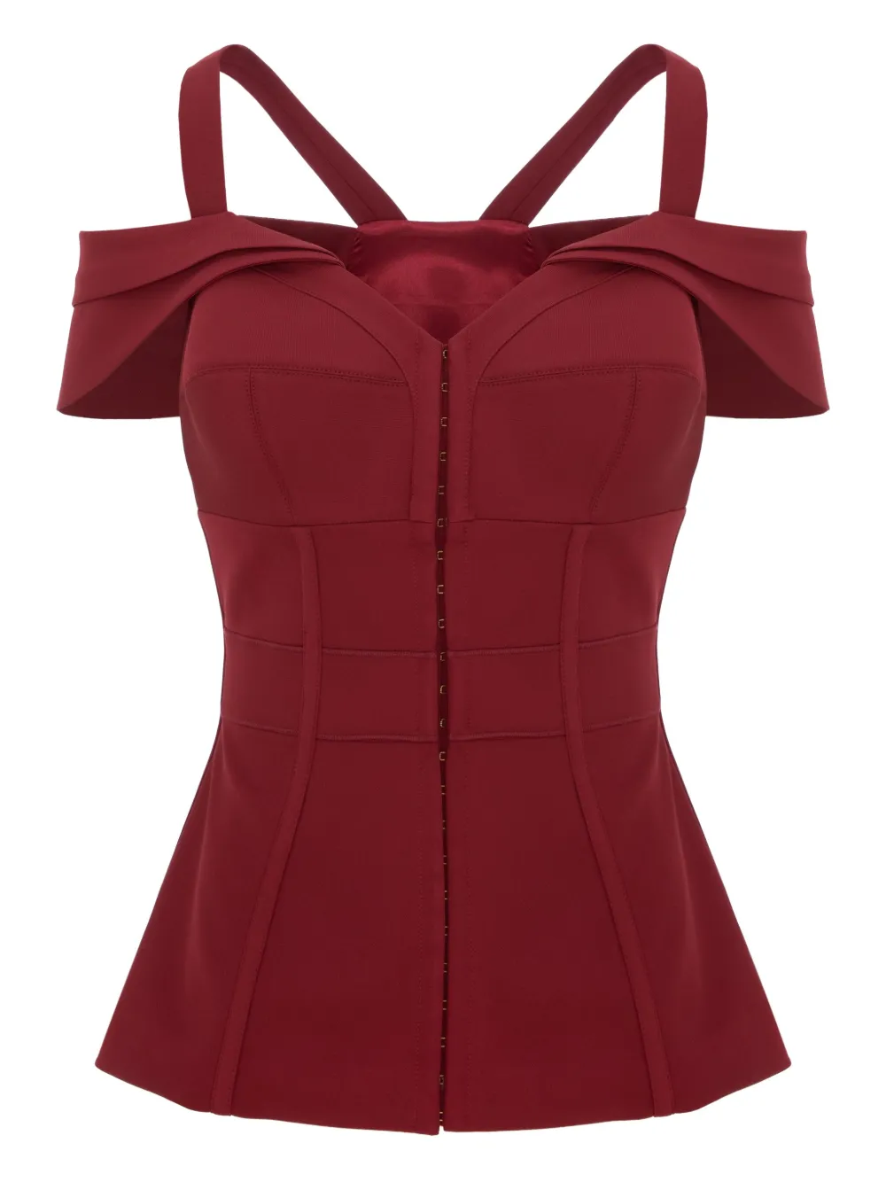 Murmur Schulterfreies Candy Corsage-Top | Rot | Image 1