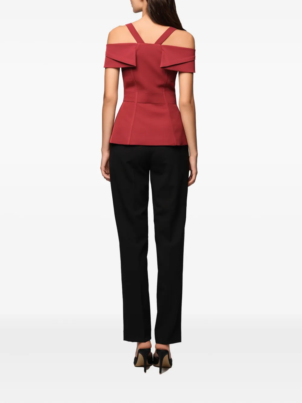 Murmur Candy Off-shoulder Corset Top In Red