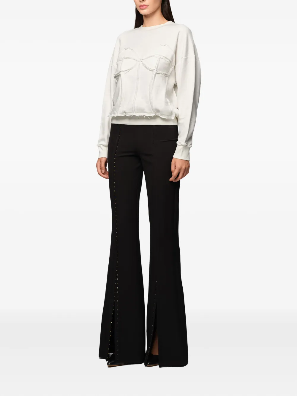 Murmur Corset Sweatshirt In White