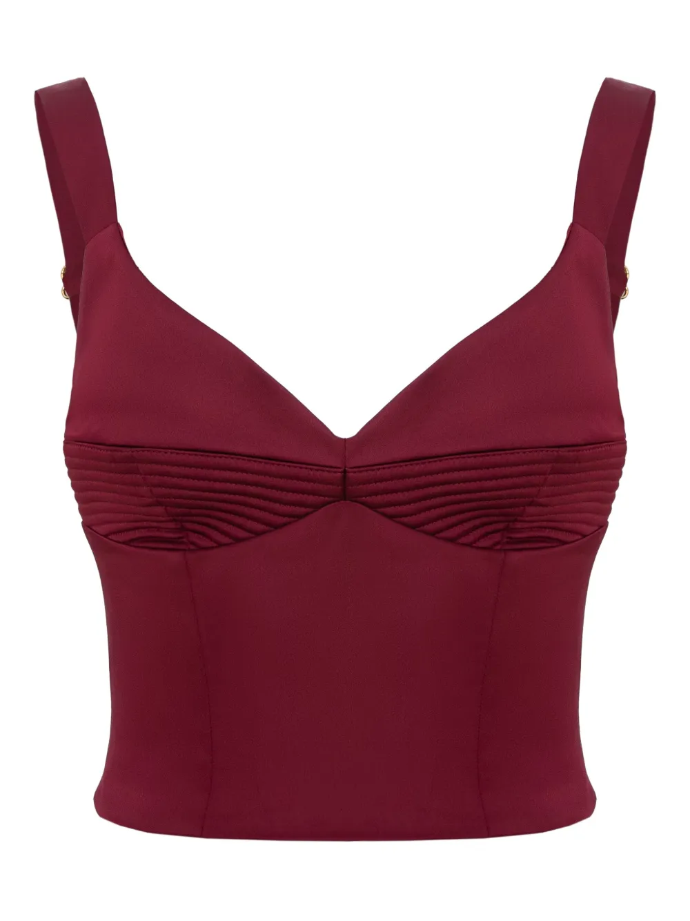 Murmur Haze Ruched Strap Top In Brown