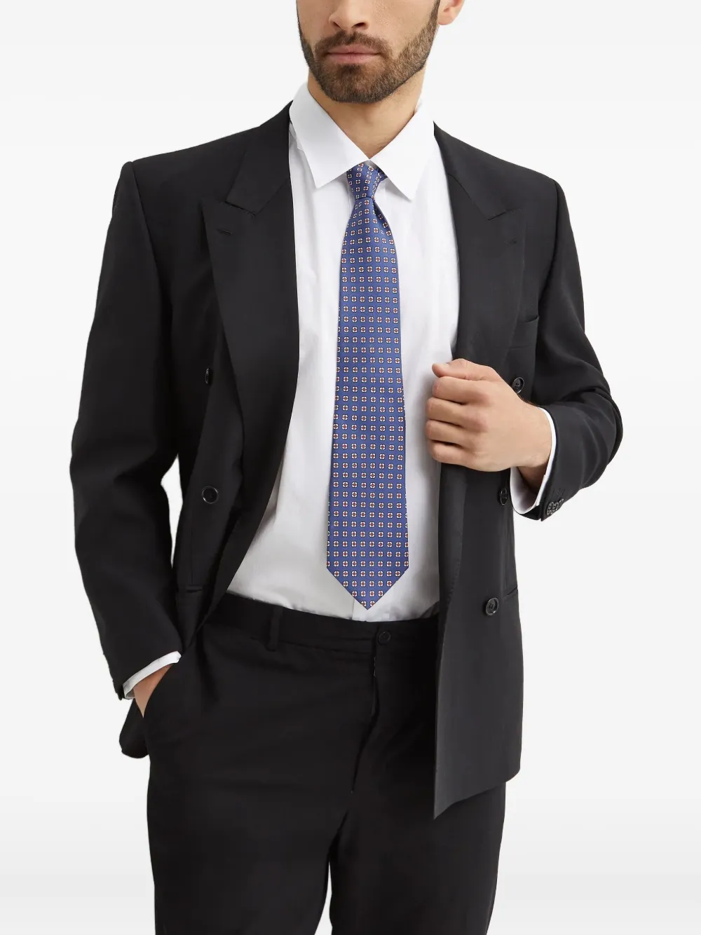 Polo Ralph Lauren Zijden stropdas met geometrisch patroon - Blauw