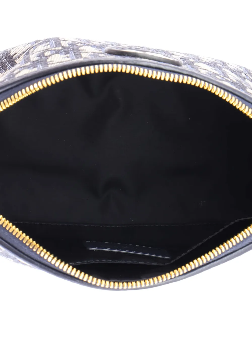 Pre-owned Dior 30 Montaigne Cosmetic Oblique Canvas Medium Pouch In Blue