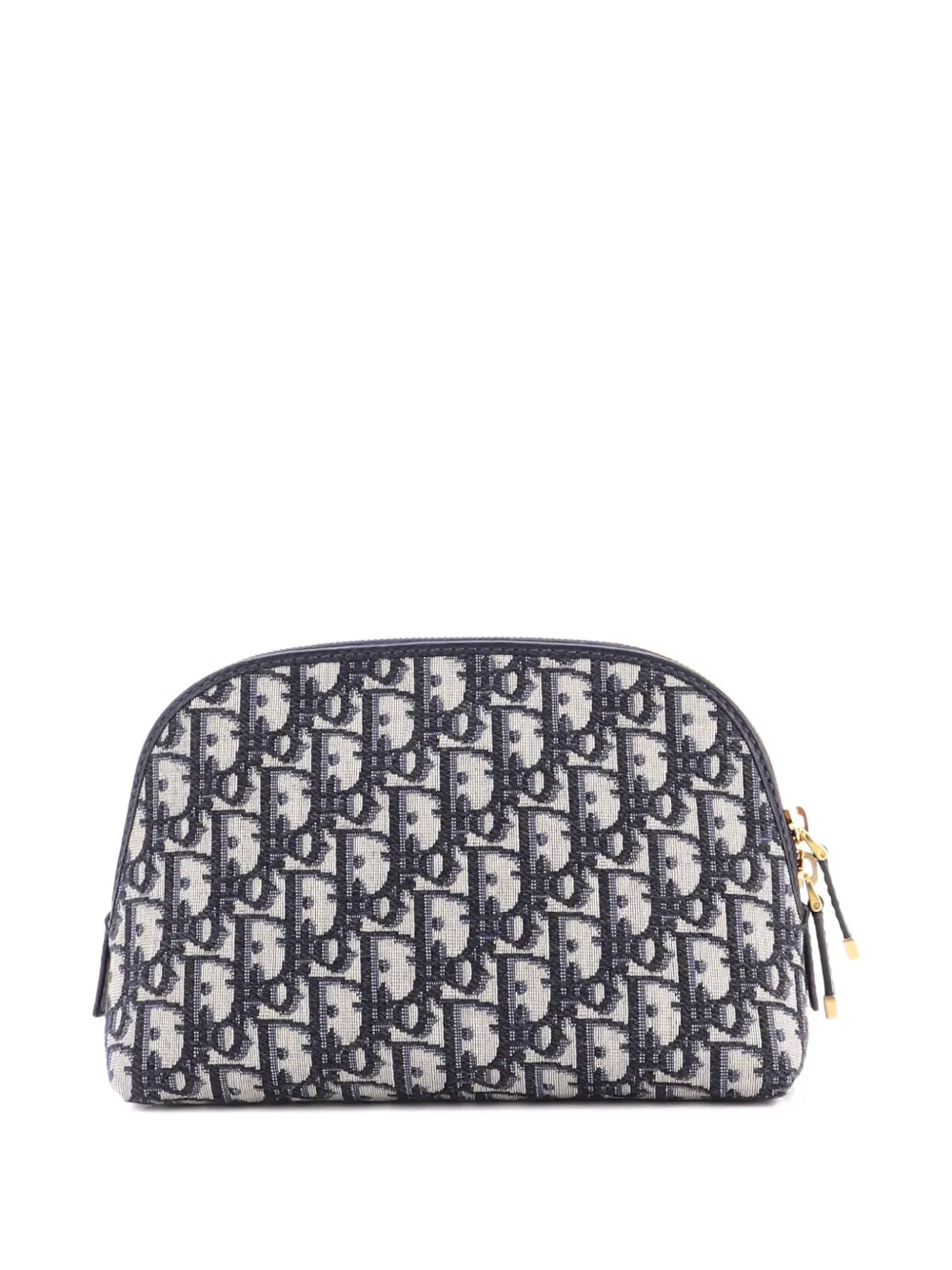 Pre-owned Dior 30 Montaigne Cosmetic Oblique Canvas Medium Pouch In Blue
