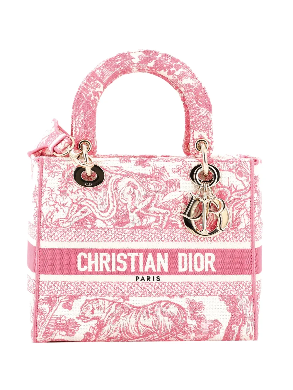 Christian Dior Pre-Owned Toile de Jouy Lady D-Lite Bag Embroidered