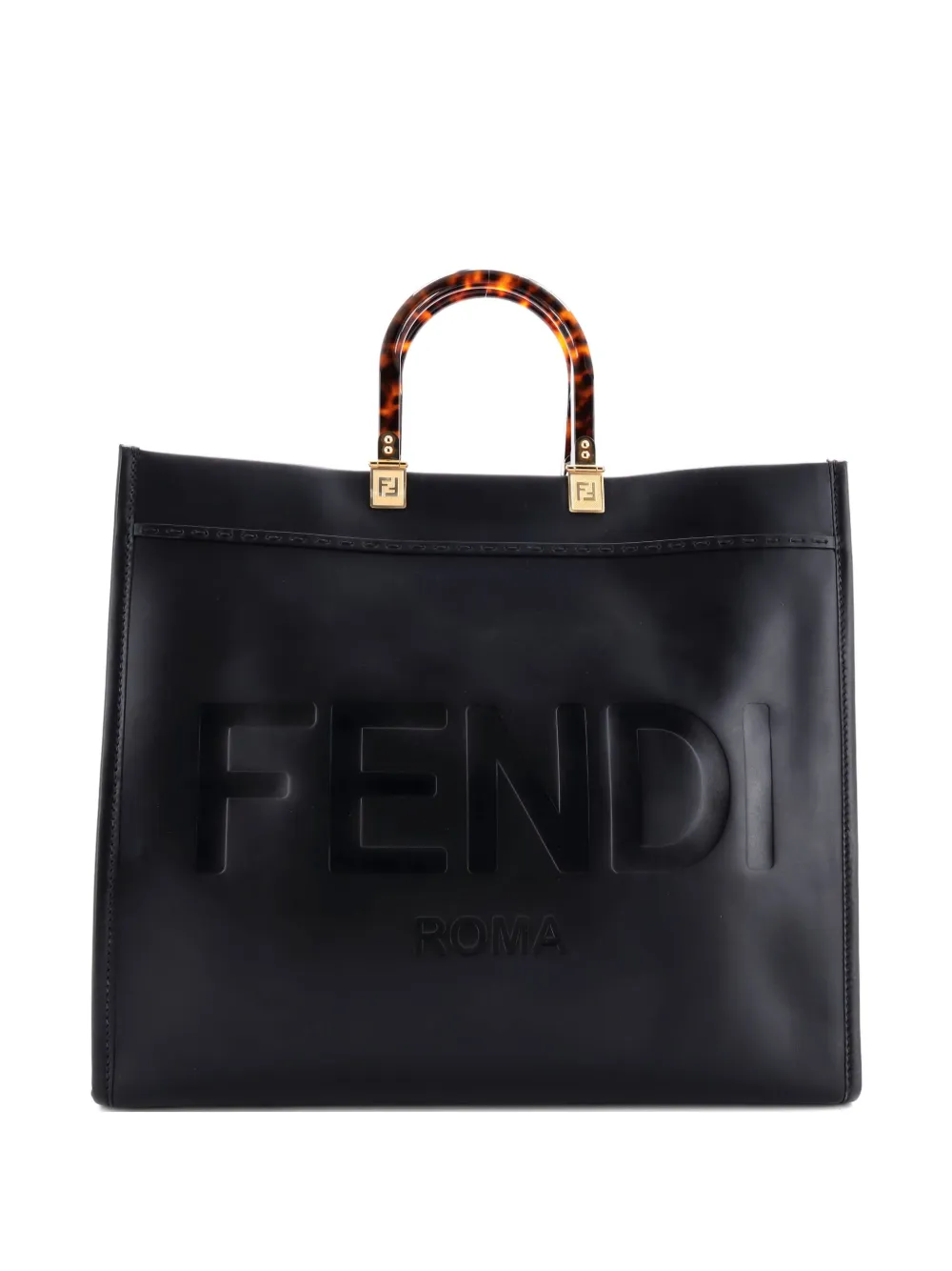 Fendi Pre-Owned Sunshine Shopper Leather Large tote bag - ブラック Fendi Pre-Owned Sunshine Shopper Leather Large tote bag - ブラック