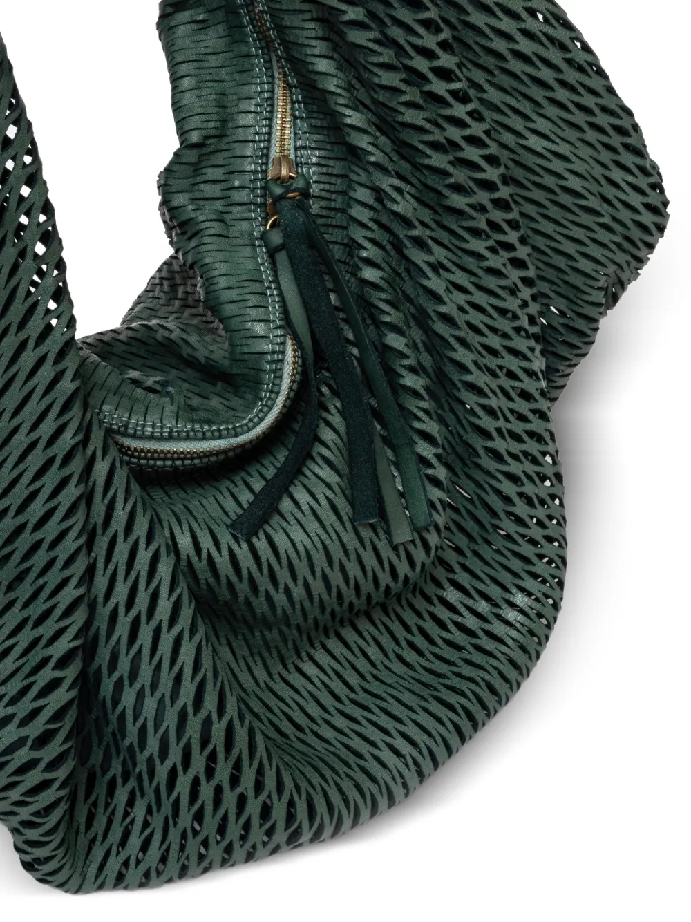 SOMMET laser-cut zip shoulder bag - Groen