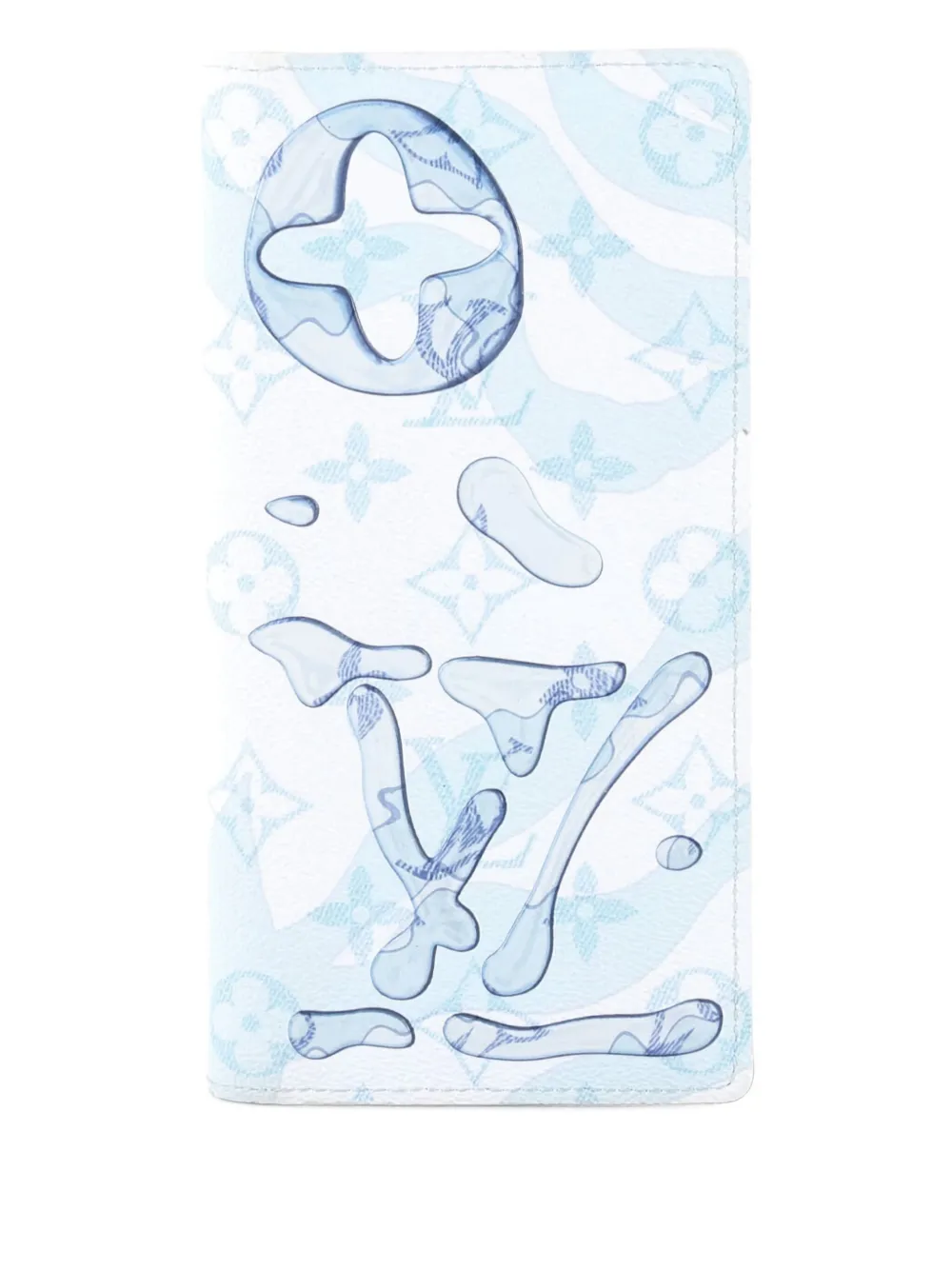 LOUIS VUITTON Pre-owned Brazza Wallet Limited Edition Aquagarden Monogram Canvas Small Wallets In Blue