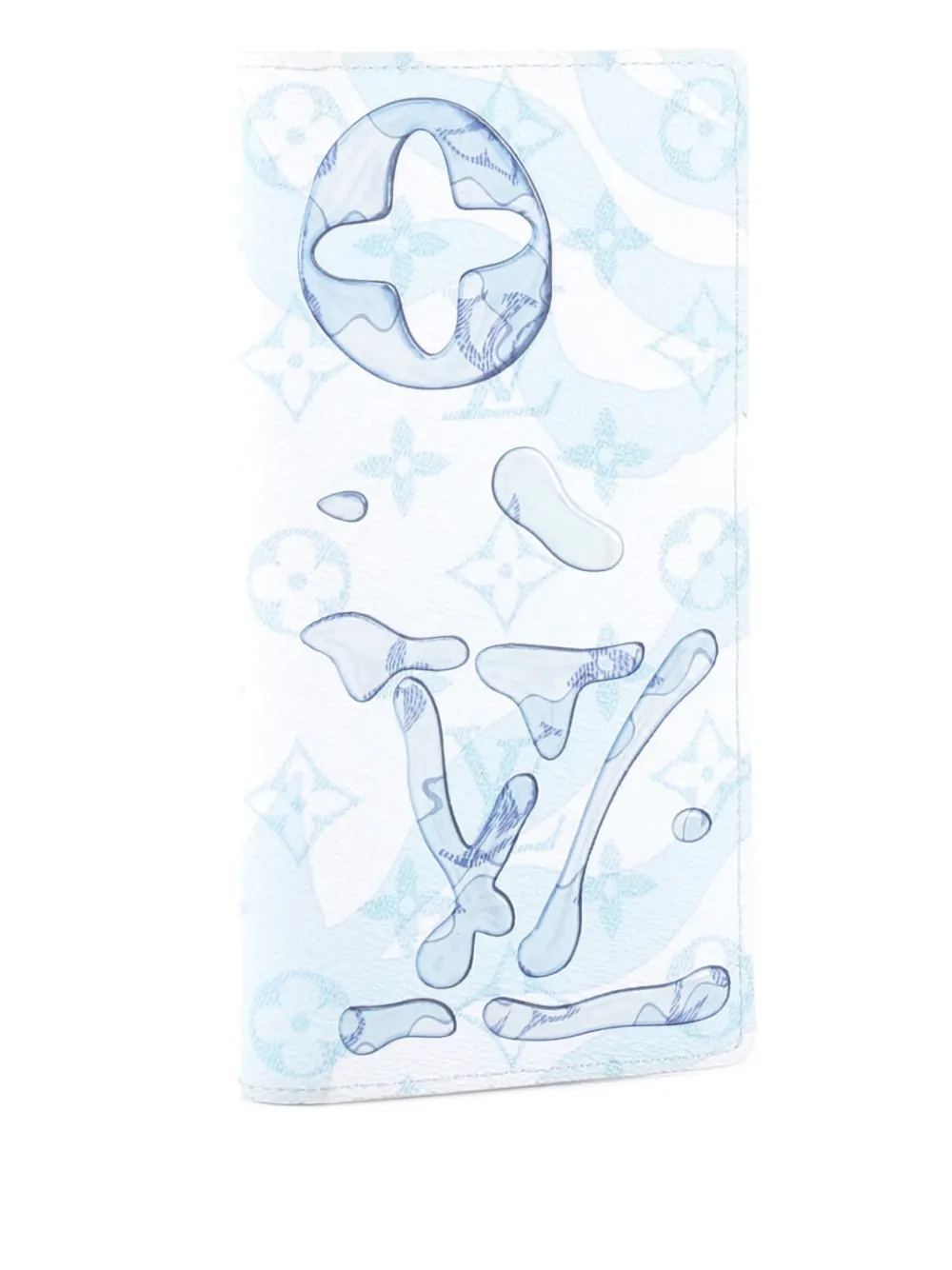 LOUIS VUITTON Pre-owned Brazza Wallet Limited Edition Aquagarden Monogram Canvas Small Wallets In Blue