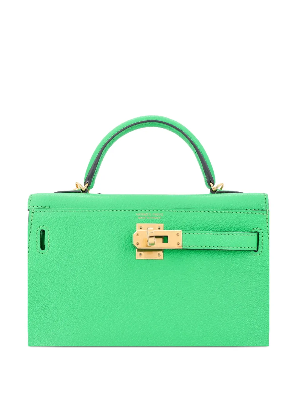 Hermès Pre-Owned Kelly Mini II Bag Green Chevre Mysore with Gold Hardware 20 satchel