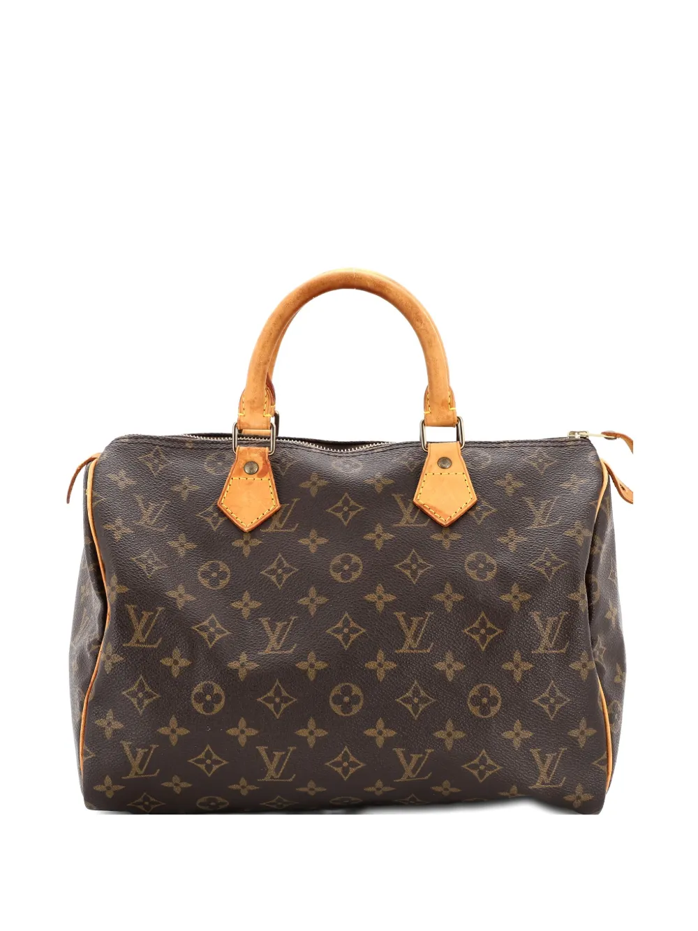Pre-owned Louis Vuitton Speedy Handbag Monogram Canvas 30 Satchel In Brown