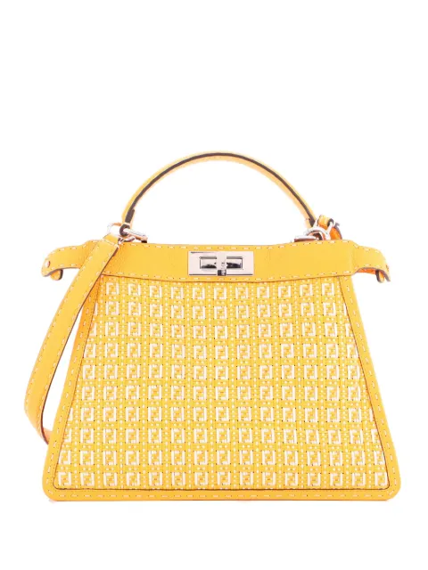 Fendi Pre-Owned Selleria Peekaboo ISeeU Bag Zucca Woven Leather Medium shoulder bag