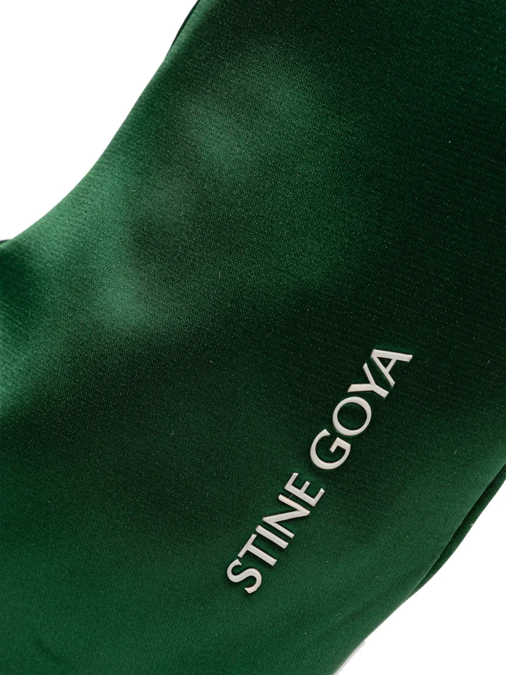 Stine Goya Satijnen shopper met logoprint Groen
