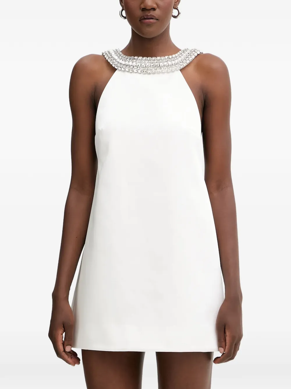Retrofete Kenai embellished-neck mini dress - White