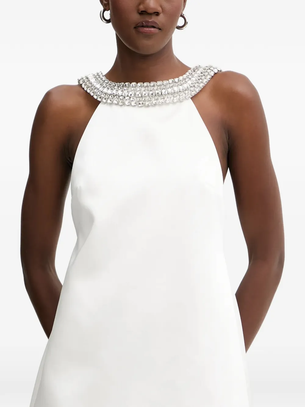  Retrofete Kenai Embellished-neck Mini Dress - White 
