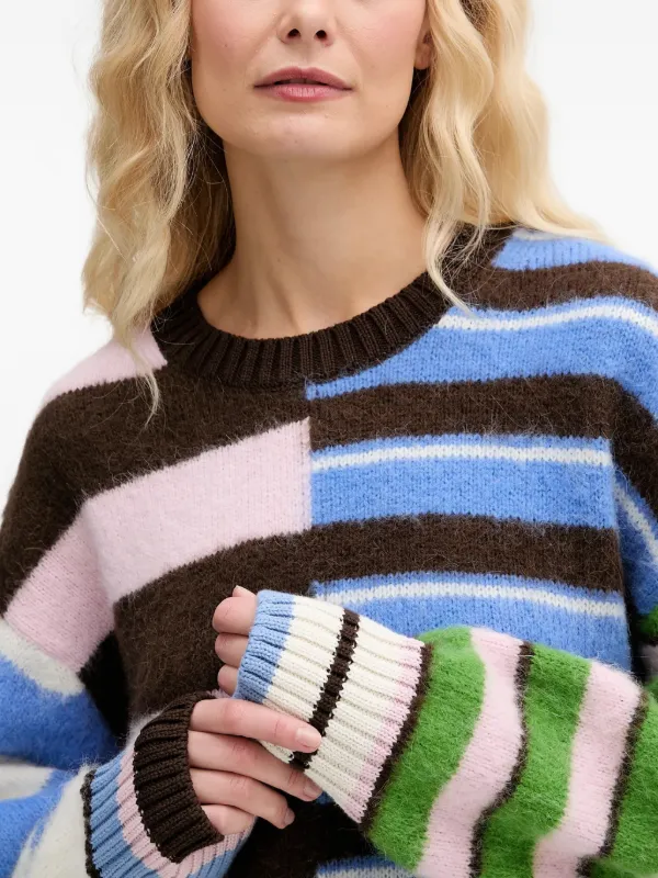 Stine Goya Striped colour-block Sweater | Blue | FARFETCH BN