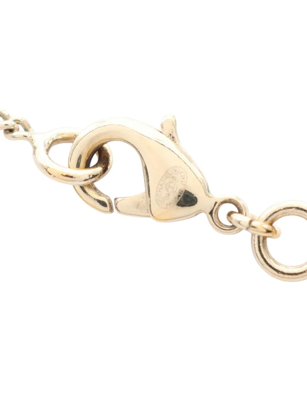 2003 Cc Gold Plated Enamel Flap Bag Pendant Necklace Costume Necklace