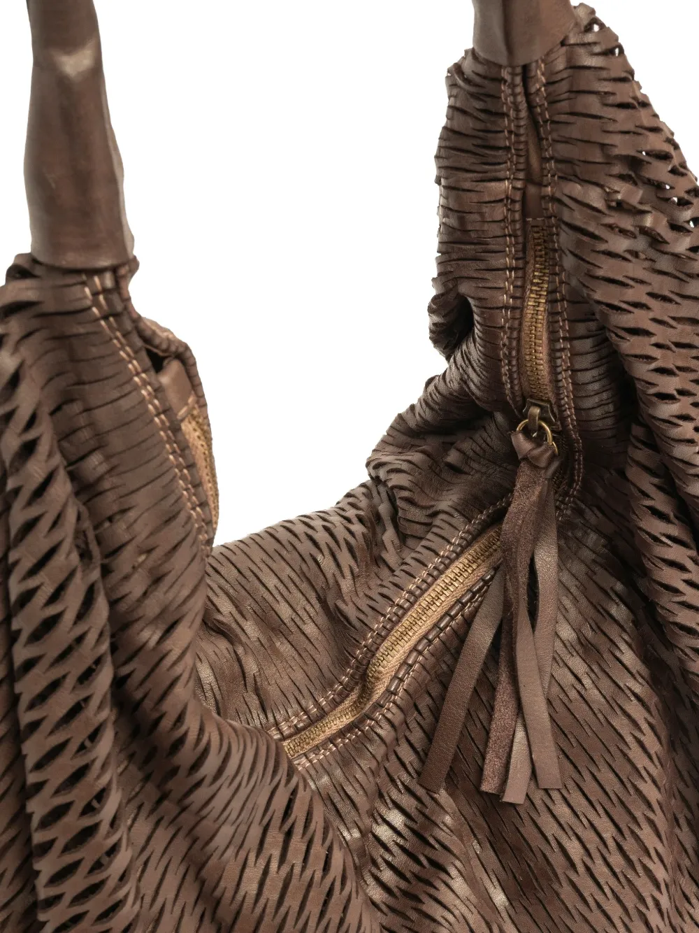 Sommet Laser-cut Shoulder Bag In Brown