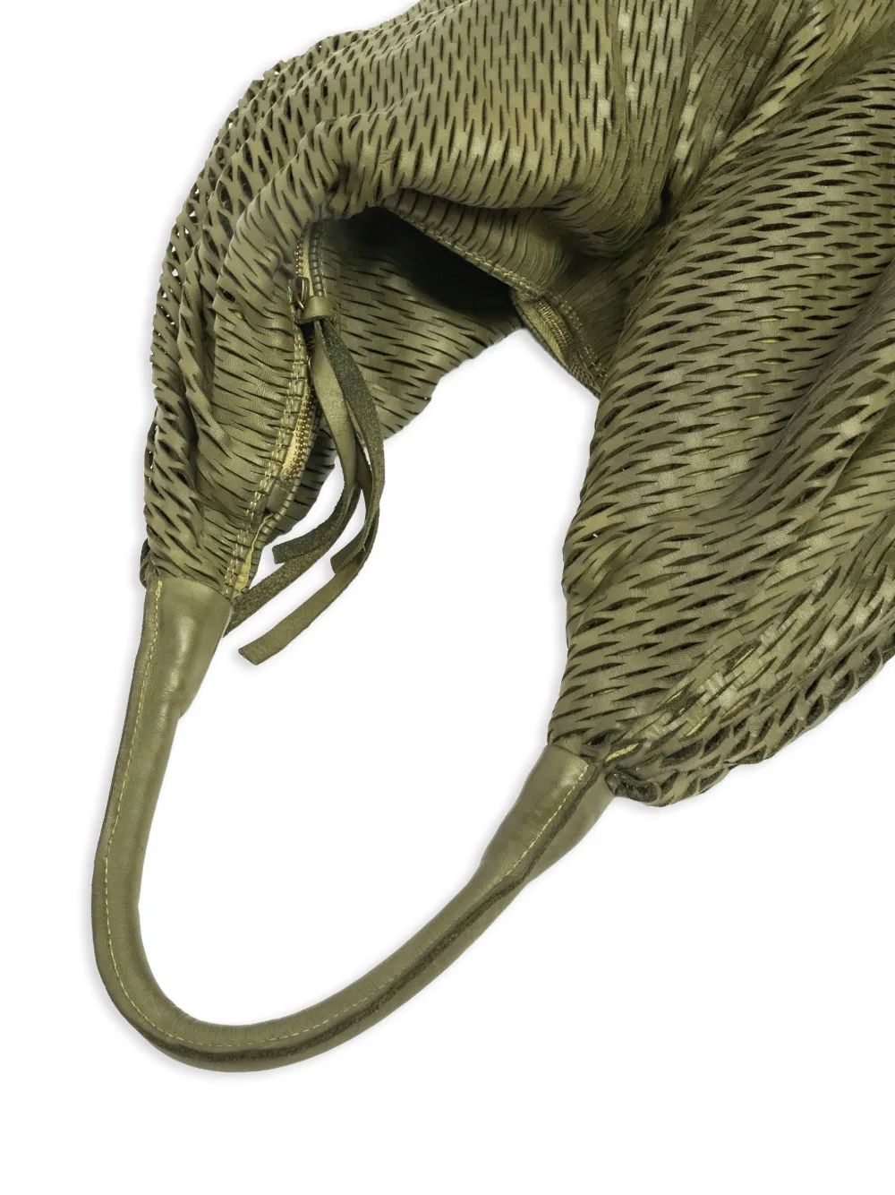 Sommet Woven Zip Shoulder Bag In Green