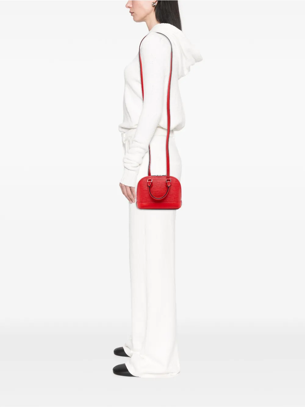 Pre-owned Louis Vuitton 2015 Epi Nano Alma Satchel In Red