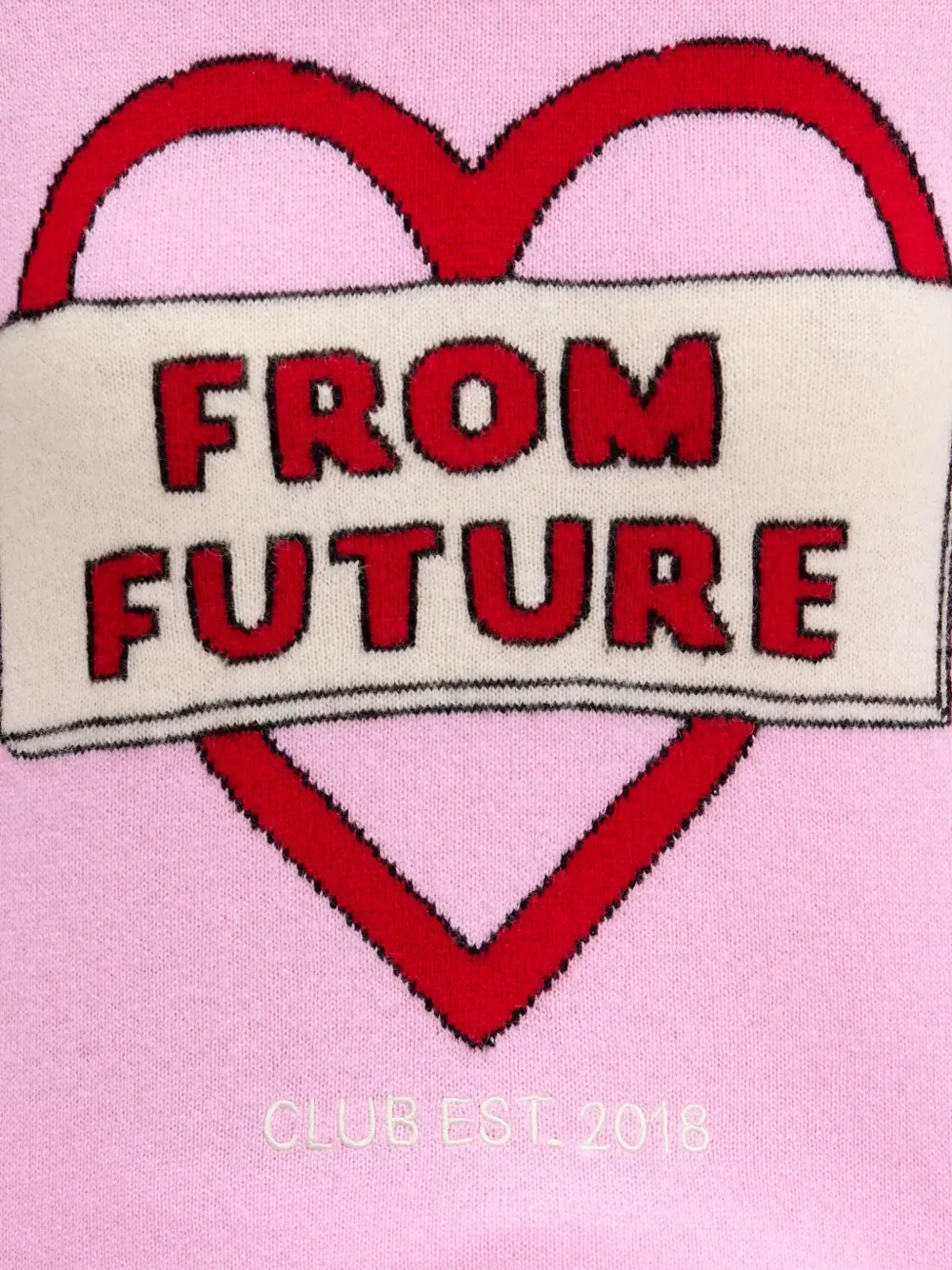 From Future Heart-graphic Sweater In Pink