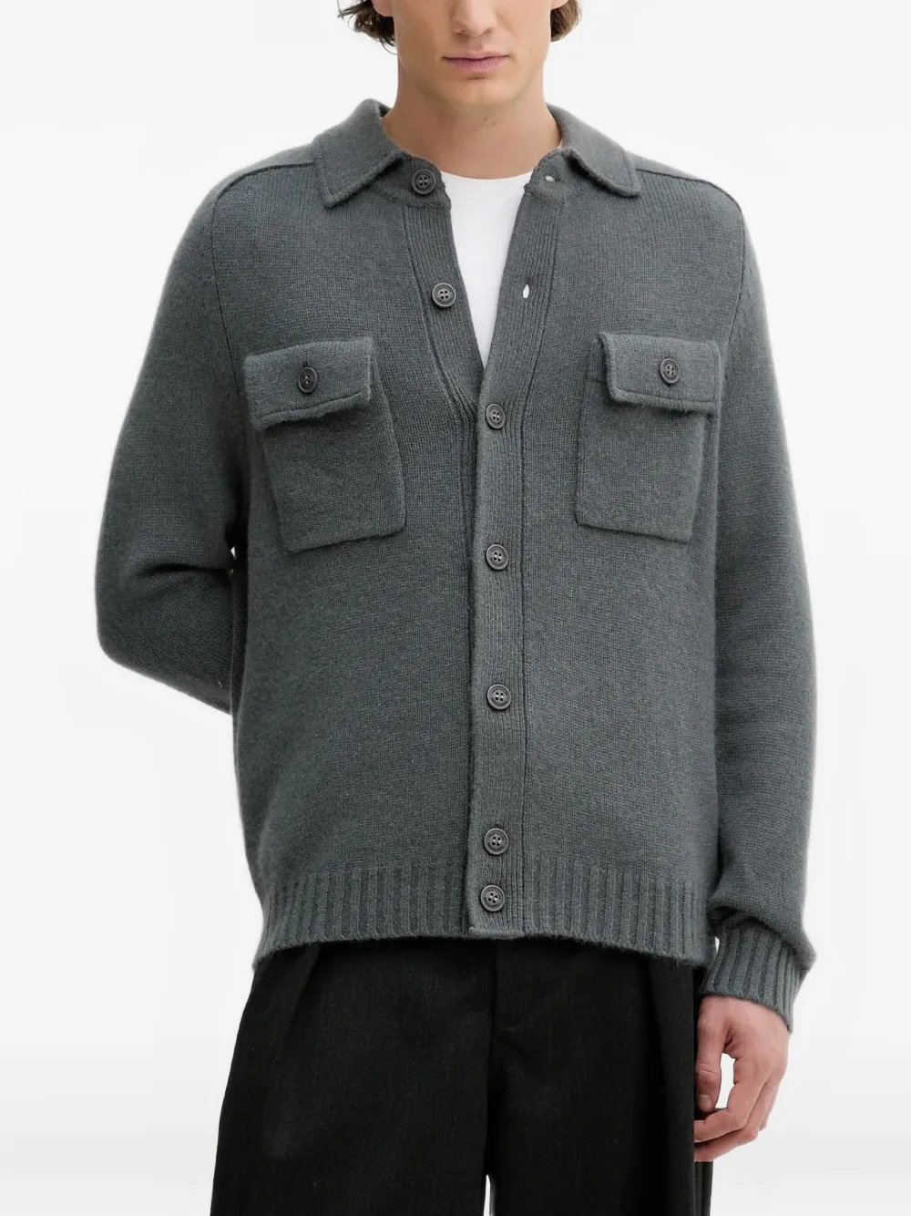 FROM FUTURE buttoned pocket cardigan | Grey | Image 1