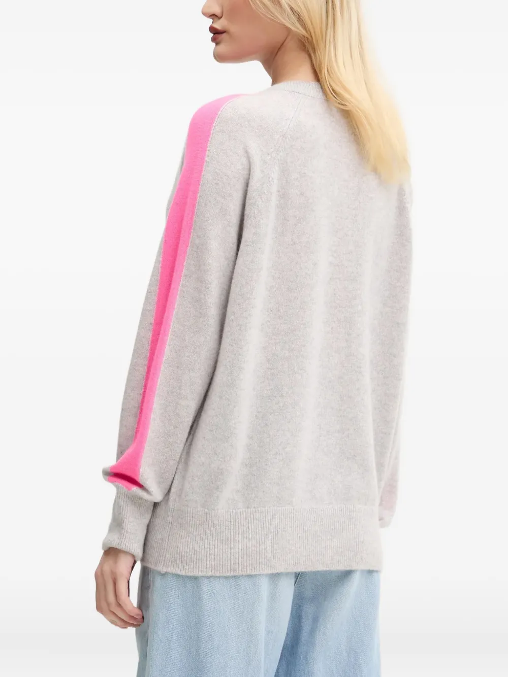 From Future Stripe-detail V-neck Sweater In Neutral