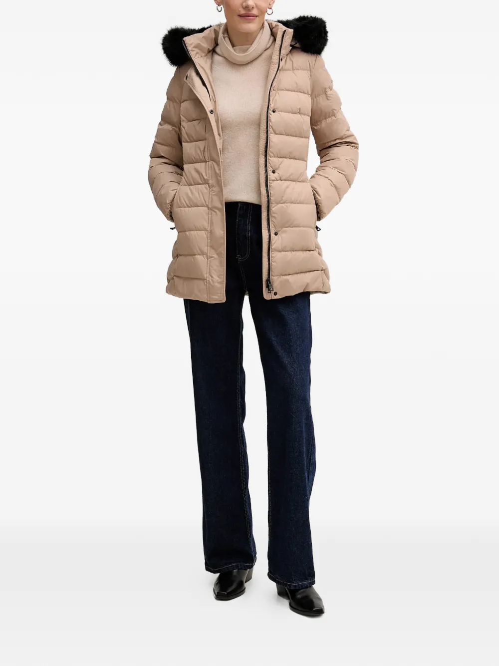  Geox Catria Hooded Puffer Jacket - Neutrals 