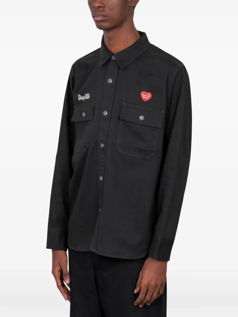 Human Made embroidered work shirt - Zwart