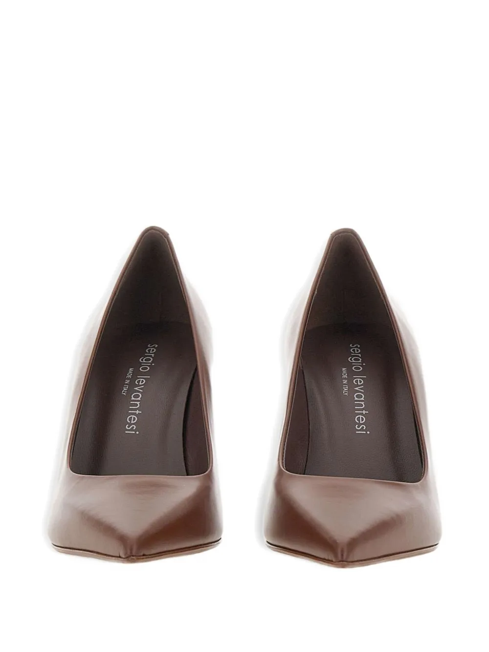 Sergio Levantesi 10mm Musa56 Pointed Pumps In Brown