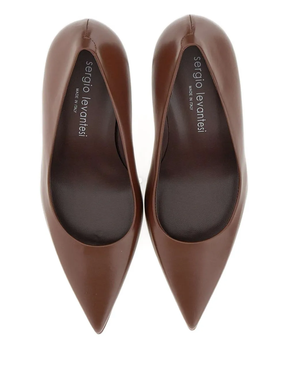 Sergio Levantesi 10mm Musa56 Pointed Pumps In Brown
