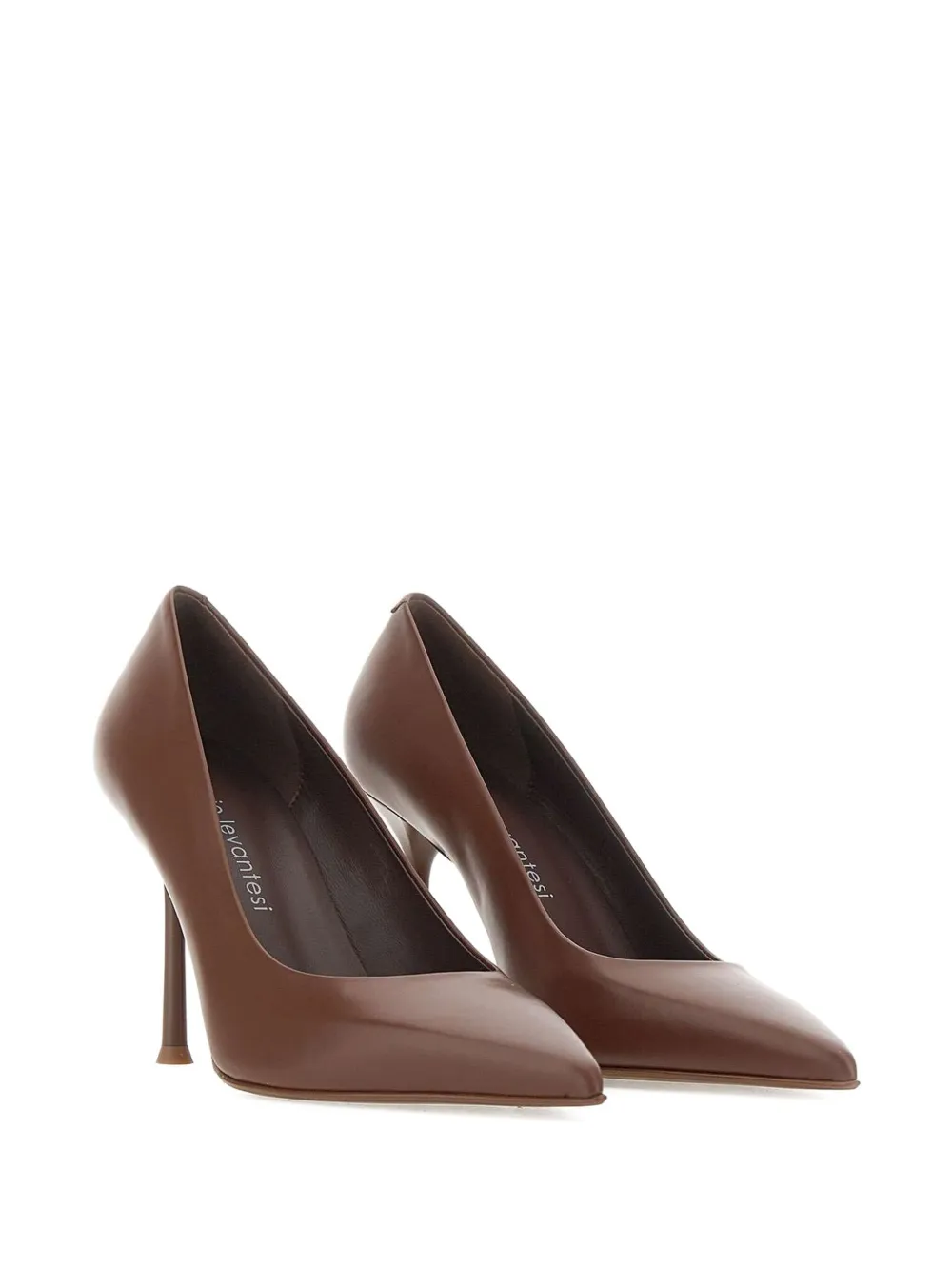 Sergio Levantesi 10mm Musa56 Pointed Pumps In Brown