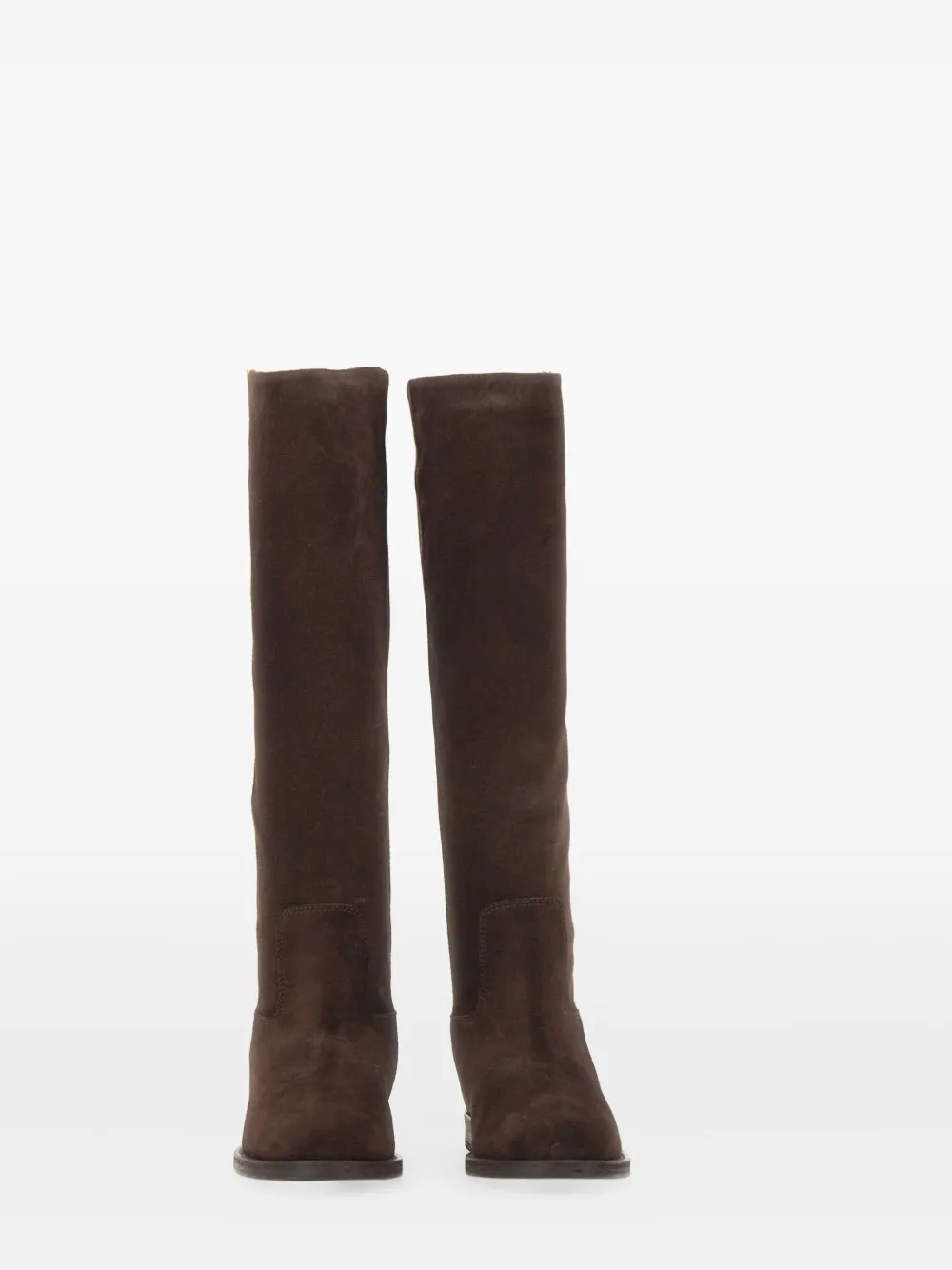 Via Roma 15 80mm V-shaped detail suede boots Bruin