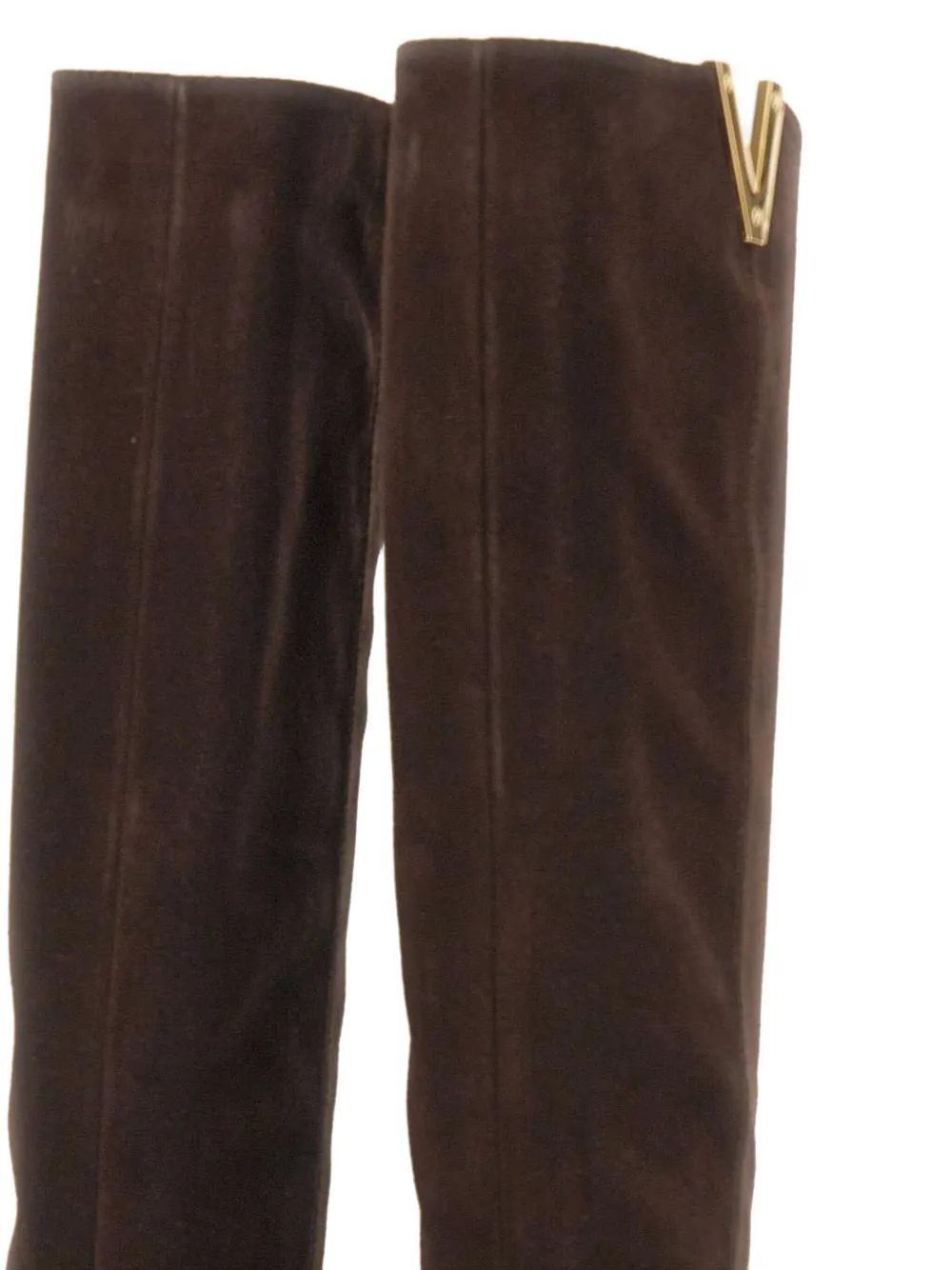 Via Roma 15 80mm V-shaped detail suede boots Bruin