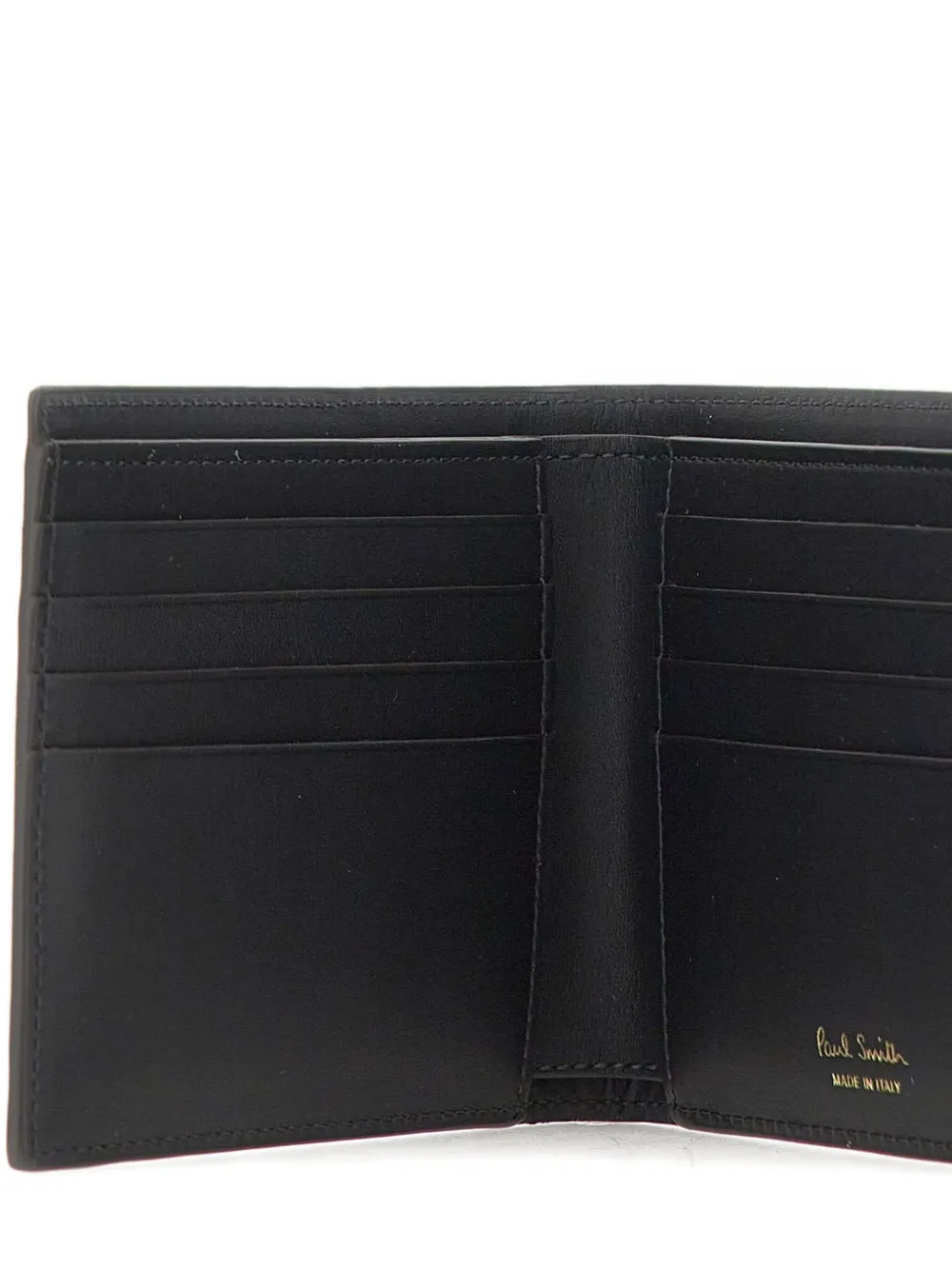 Paul Smith Gestreepte leren portemonnee Zwart