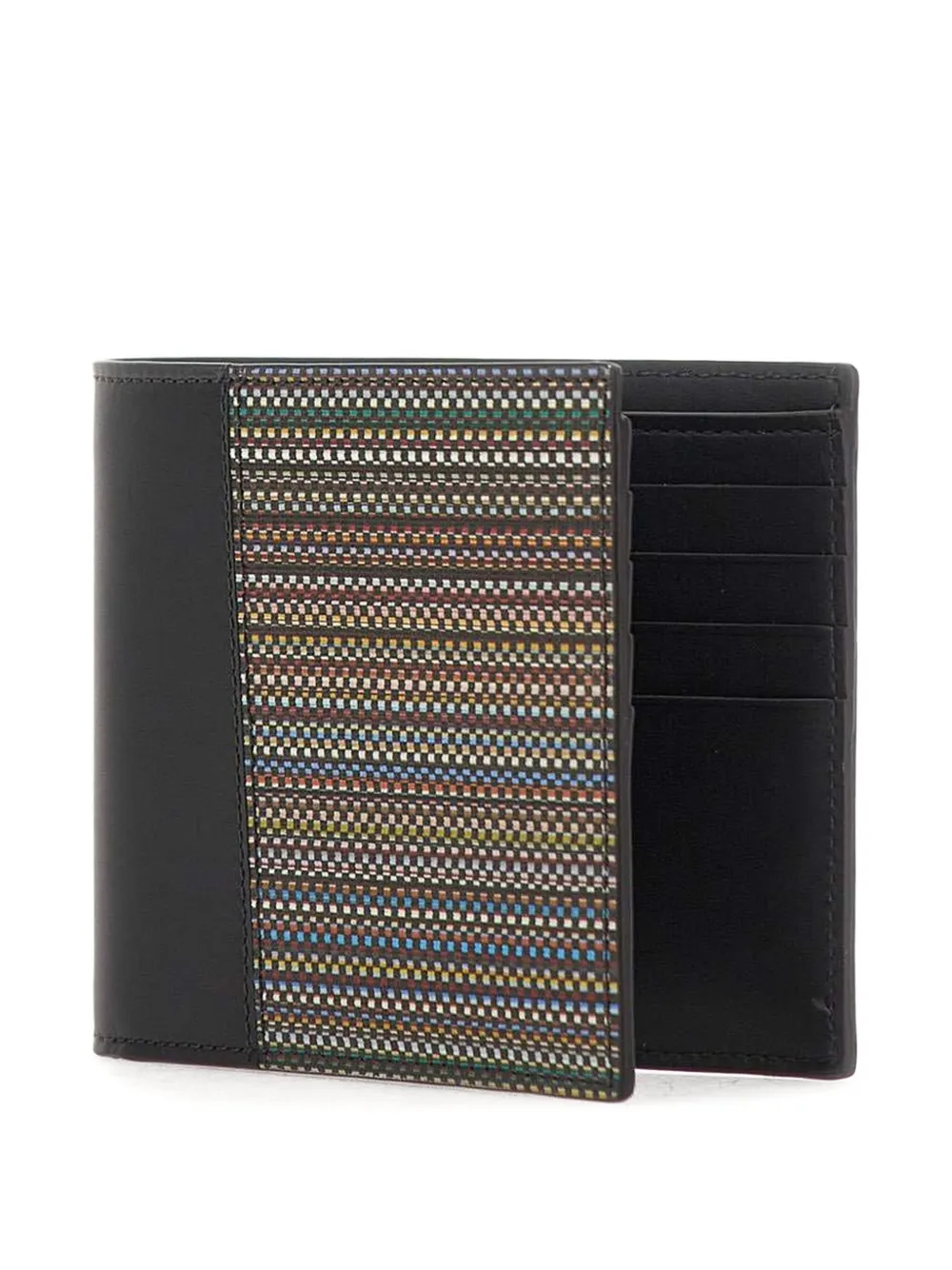 Paul Smith Gestreepte leren portemonnee Zwart