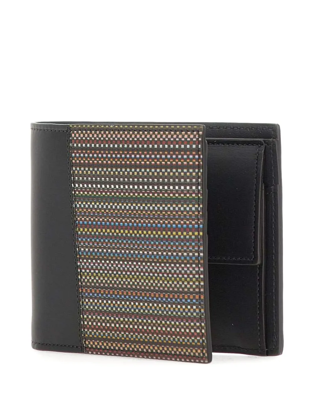 Paul Smith Portemonnee van gecoat canvas met kenmerkende streep Zwart