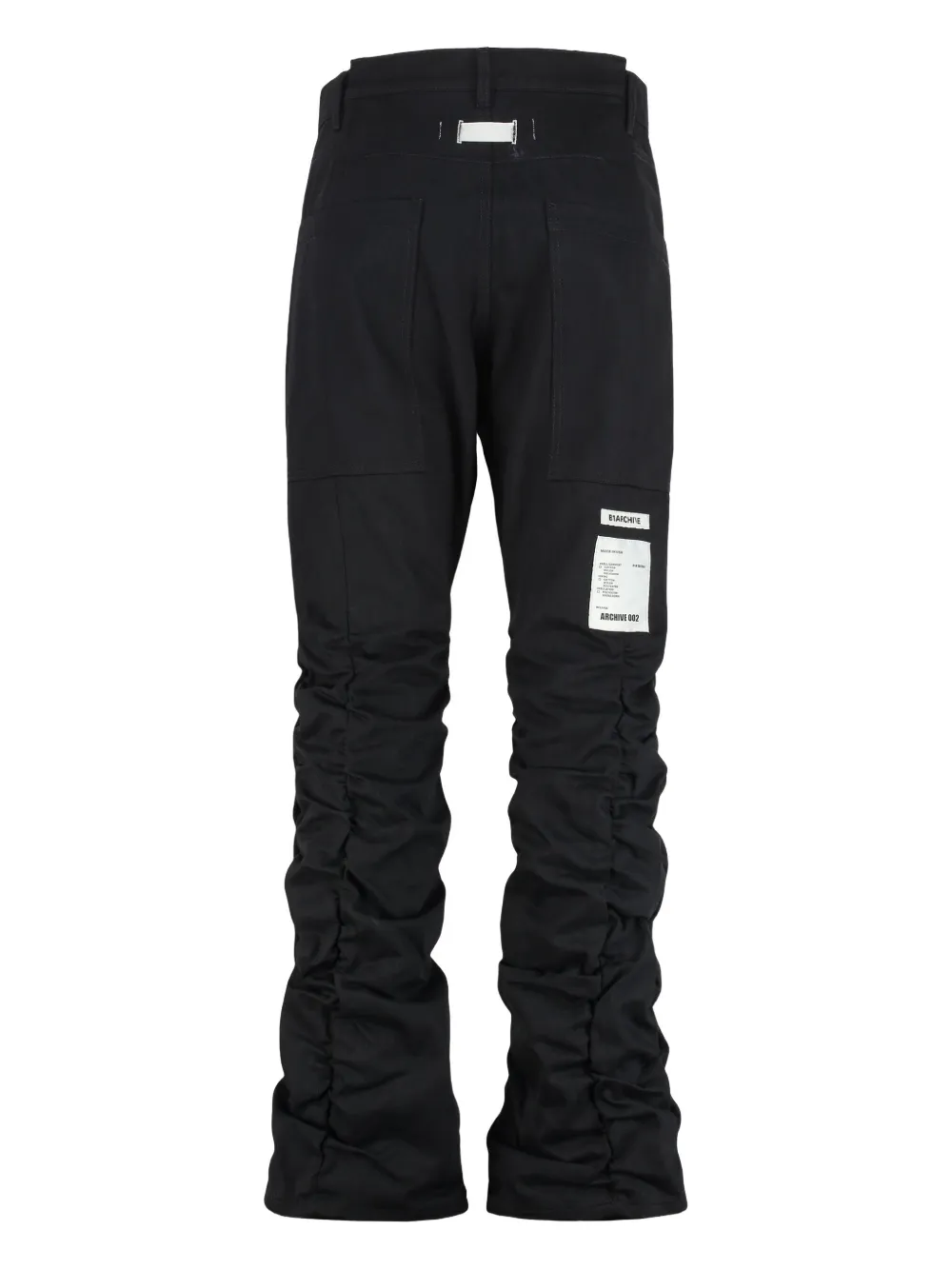 B1ARCHIVE rouched-detail jeans - Zwart